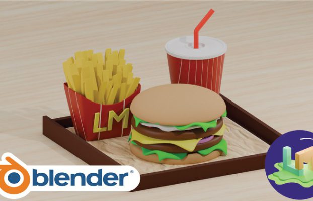 Blender : Burger Set By Kornwanast Samachiktummakun
