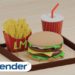 Blender : Burger Set By Kornwanast Samachiktummakun