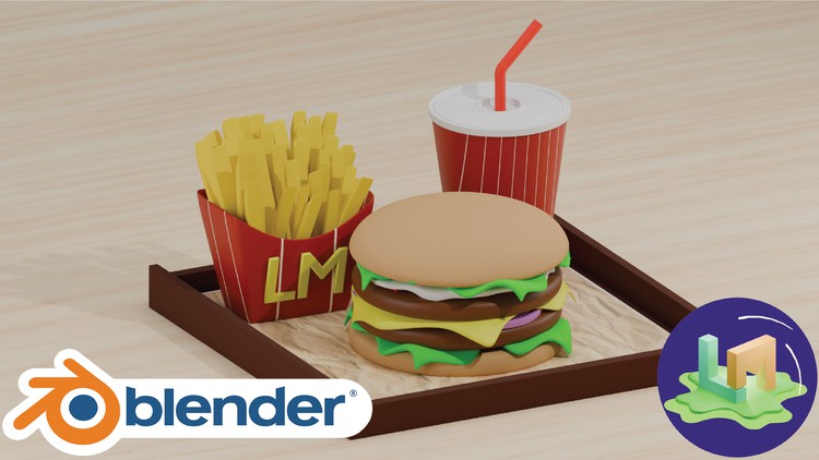 Blender : Burger Set By Kornwanast Samachiktummakun