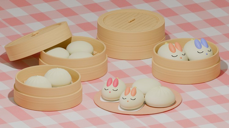 Blender : Chinese Buns By Kornwanast Samachiktummakun