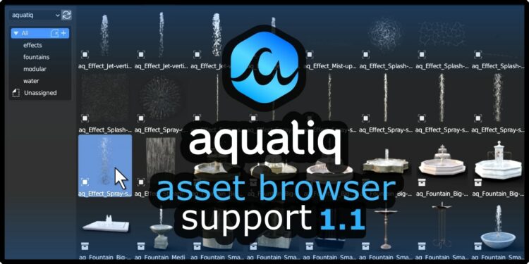Blender Market – Water Library Aquatiq Water Addon Water+Fountains v1.1.1