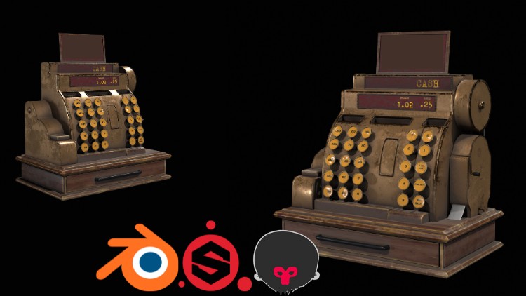 Blender & Substance Painter Creating a Cash Register 2025 By Rai Haider
