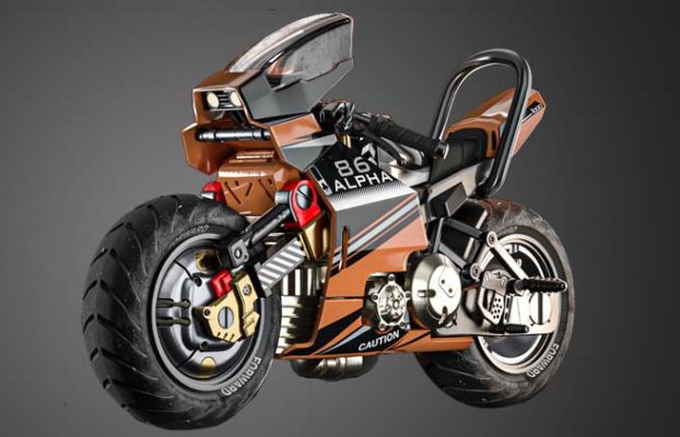 Futuristic Motorcycle Modeling, Unwrapping and Texturing By 3DRedBox Studio