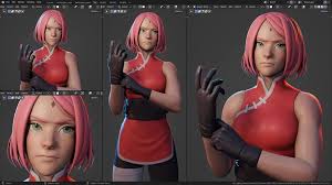 Gumroad – Sakura Haruno – Character Creation in Blender by YanSculpts