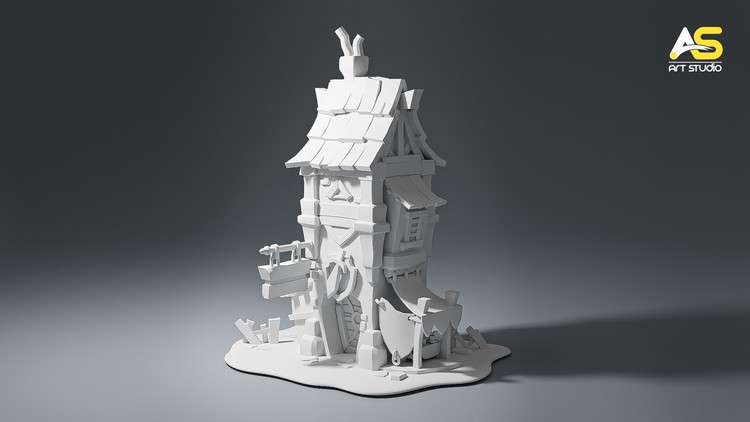 Learn Modeling Stylized Castle & props in Blender By Art Studio 313