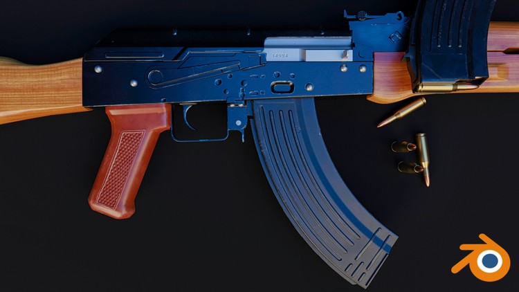 NEW. Weapon modeling for AAA games in Blender . By Илья Хлынин