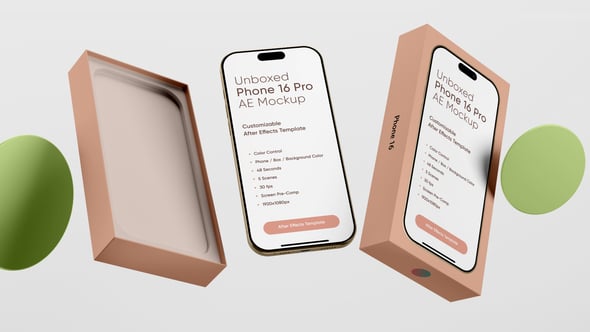 Videohive Unboxed Phone 16 Pro AE Screen Mockup