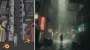 Udemy – Dark Alley Full Blender Cinematic Workflow 300 assets