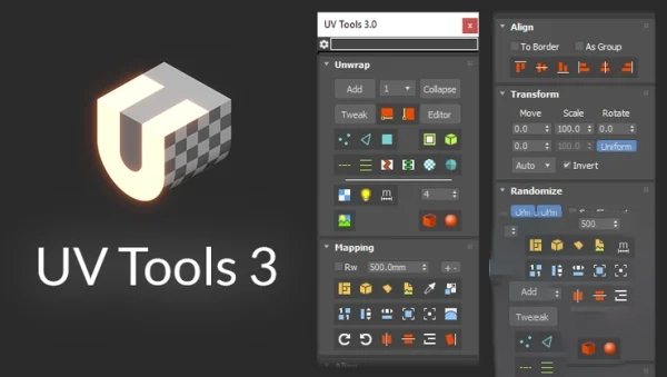 UV Tools 3.2m for 3dsmax 2013 – 2024