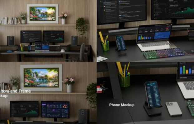 Videohive Laptop,Phone and Monitor Mockups MOGRT