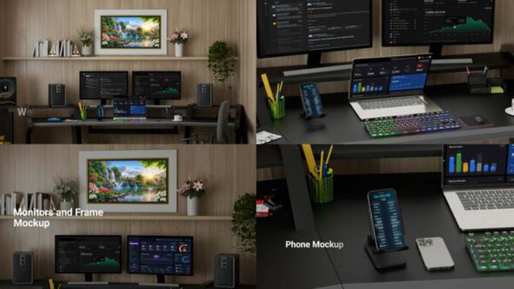 Videohive Laptop,Phone and Monitor Mockups MOGRT