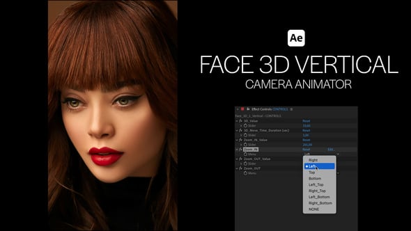 Videohive Face 3D Vertical Camera Animator