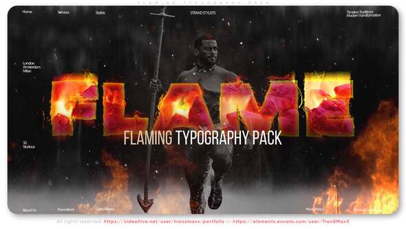 Videohive Flaming Typography Pack