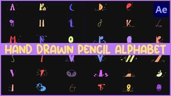 Videohive Hand Drawn Pencil Alphabet for After Effects