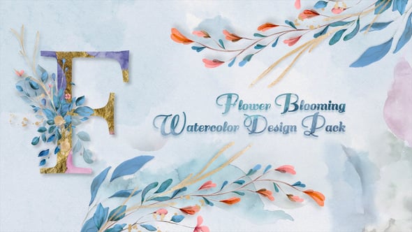 Videohive Flower Blooming Watercolor Design Pack