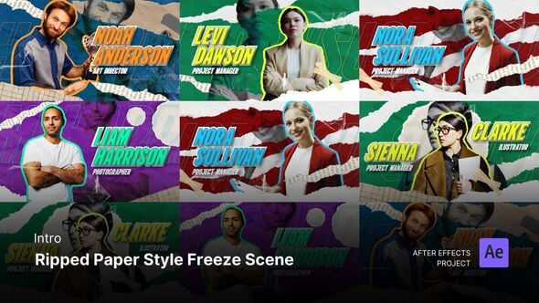 Videohive Intro – Ripped Paper Style Freeze Scene After Effects Template