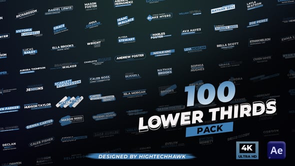 Videohive 100 Lower Thirds Pack