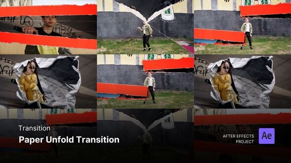 Videohive Transition – Paper Unfold Transition After Effects Template