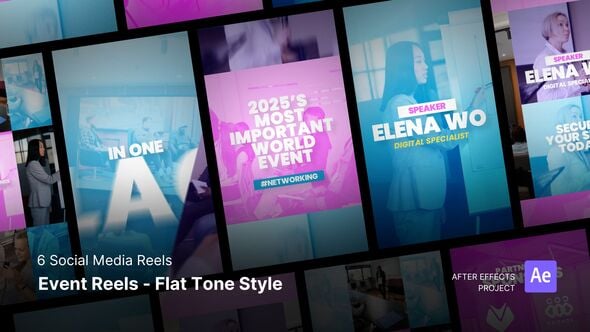 Videohive Social Media Reels – Event Reels Flat Tone Style After Effects Template