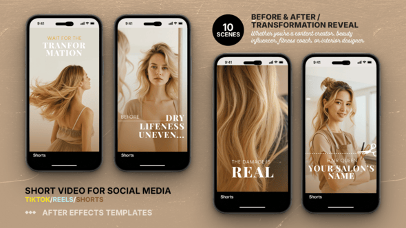 Videohive Before & After – Transformation Reveal Short Video Template