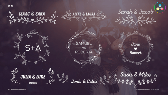 Videohive 35 Wedding Titles Pack DR