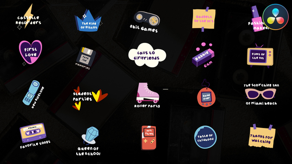 VideoHive 90s titles for DaVinci Resolve