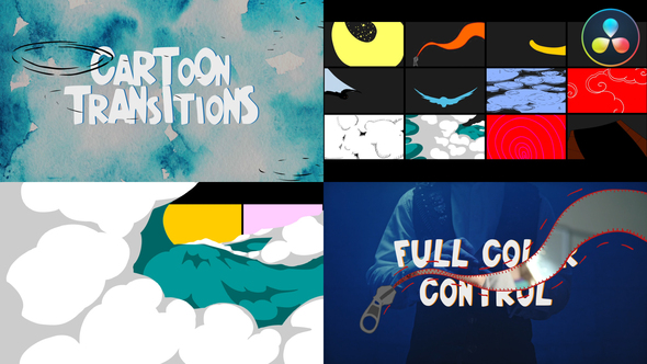 VideoHive Abstract Cartoon Transitions for DaVinci Resolve