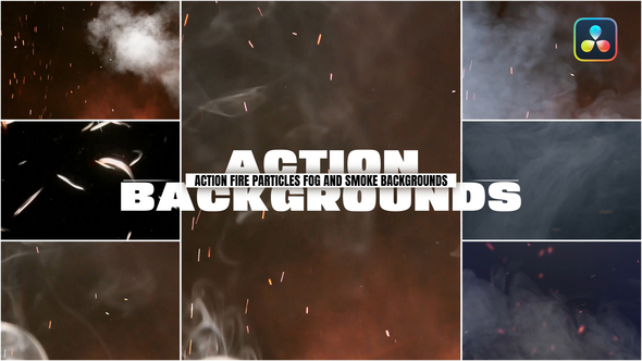VideoHive Action Fire Particles Fog and Smoke Backgrounds For DaVinci Resolve