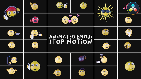 VideoHive Animated Emoji Stop Motion | DaVinci Resolve