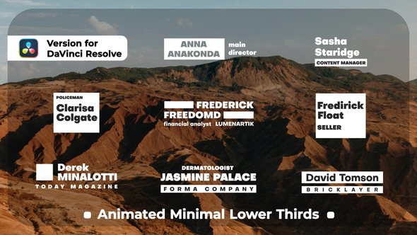 VideoHive Animated Minimal Lower Thirds | DaVinci Resolve