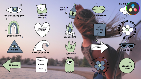VideoHive Animated Sticker Titles for DaVinci Resolve