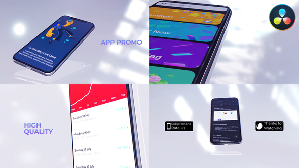 VideoHive App Presentation White Version for DaVinci Resolve