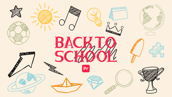 VideoHive Back to School Scribble Icons for Premiere Pro