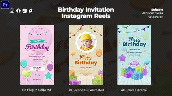 VideoHive Birthday Invitation Instagram Reels