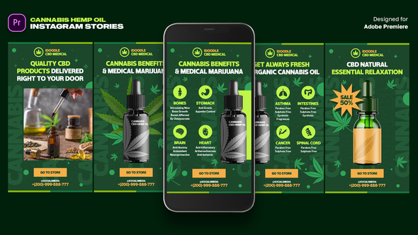 VideoHive Cannabis Hemp Oil Instagram Stories MOGRT