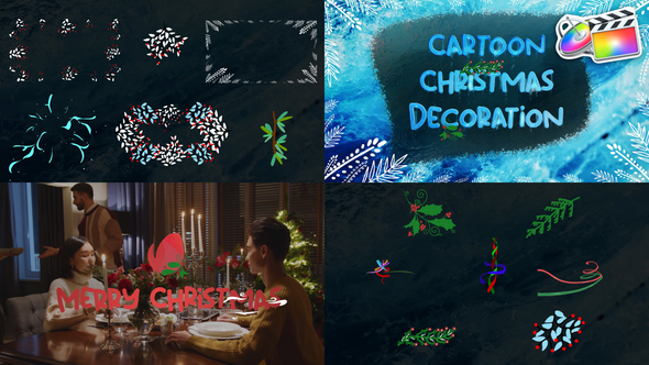 VideoHive Cartoon Christmas Decoration Effects | FCPX