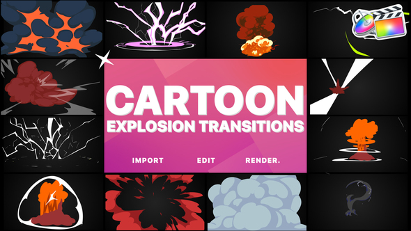 VideoHive Cartoon Explosions Transitions | FCPX