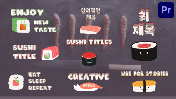 VideoHive Cartoon Sushi Titles for Premiere Pro