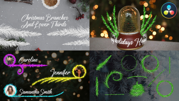 VideoHive Christmas Branches And Lower Thirds for DaVinci Resolve