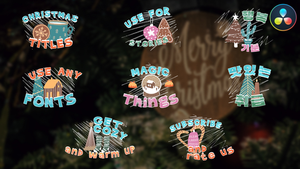 VideoHive Christmas Cartoon Titles for DaVinci Resolve
