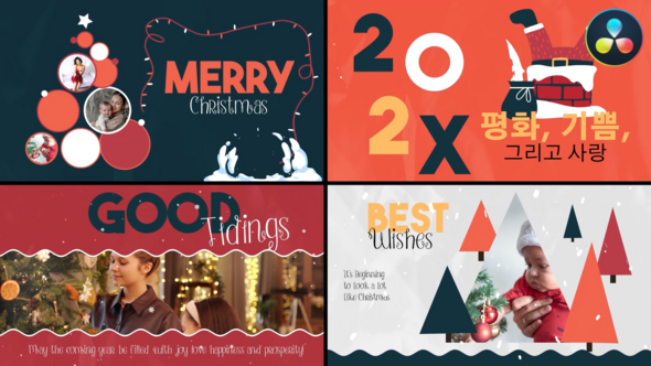 VideoHive Christmas Cartoon Typography Scenes | DaVinci Resolve