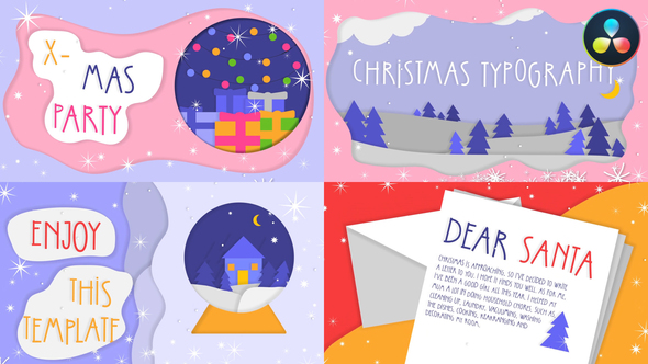 VideoHive Christmas Greetings Colorful Scenes | DaVinci Resolve