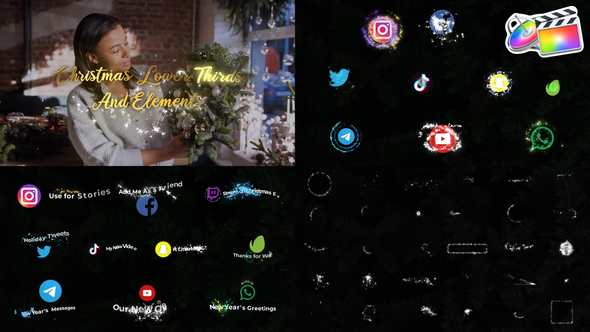 VideoHive Christmas Magic Social Media Lower Thirds And Elements | FCPX