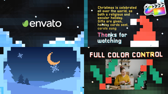 VideoHive Christmas New Year Pixel Opener | FCPX