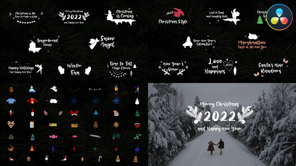 VideoHive Christmas Titles And Animated Icons for DaVinci Resolve