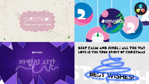 VideoHive Christmas Typography for DaVinci Resolve