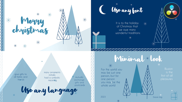 VideoHive Christmas Typography Scenes for DaVinci Resolve