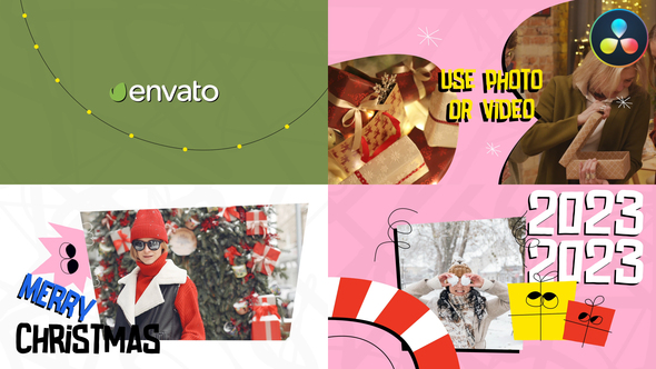 VideoHive Colorful New Year And Christmas Slideshow | DaVinci Resolve
