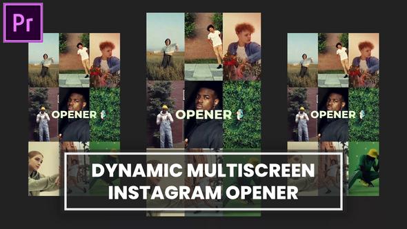 VideoHive Dynamic Multiscreen Opener Instagram MOGRT for Premier Pro