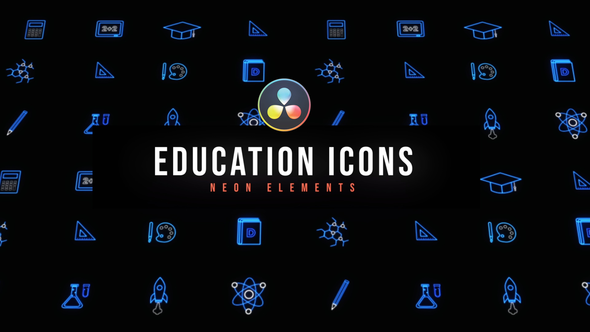 VideoHive Education Neon Icons
